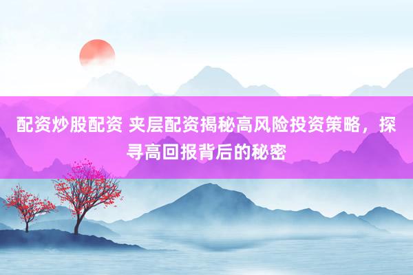 配资炒股配资 夹层配资揭秘高风险投资策略，探寻高回报背后的秘密