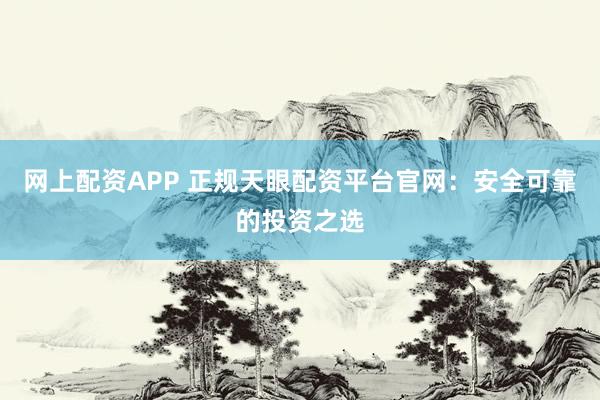 网上配资APP 正规天眼配资平台官网：安全可靠的投资之选