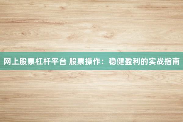 网上股票杠杆平台 股票操作：稳健盈利的实战指南