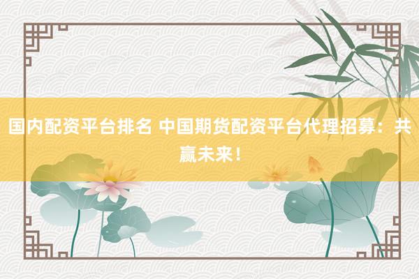 国内配资平台排名 中国期货配资平台代理招募：共赢未来！