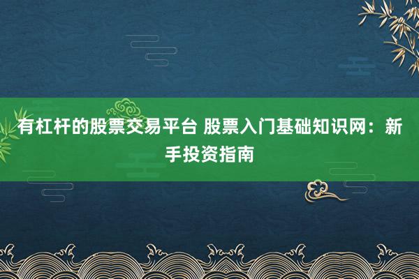有杠杆的股票交易平台 股票入门基础知识网：新手投资指南