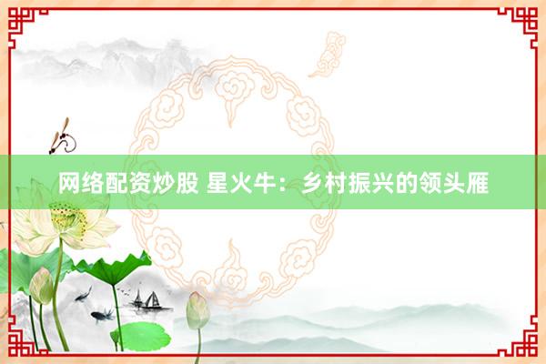 网络配资炒股 星火牛：乡村振兴的领头雁