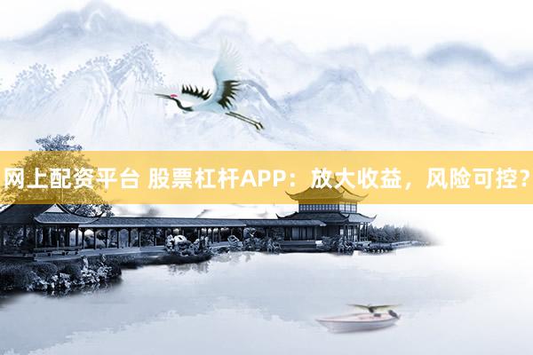 网上配资平台 股票杠杆APP：放大收益，风险可控？
