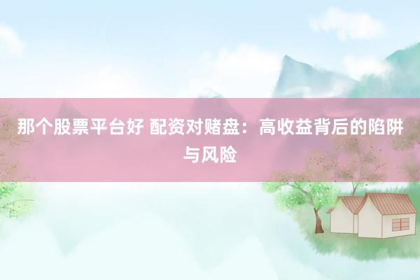 那个股票平台好 配资对赌盘：高收益背后的陷阱与风险