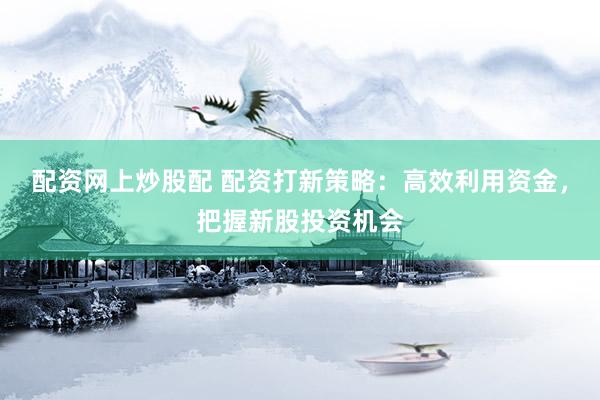 配资网上炒股配 配资打新策略:高效利用资金,把握新股投资机会