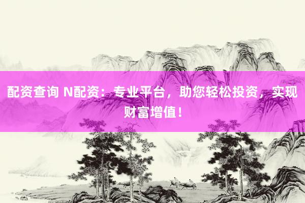 配资查询 N配资：专业平台，助您轻松投资，实现财富增值！