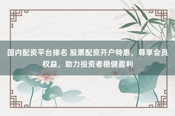 国内配资平台排名 股票配资开户特惠，尊享会员权益，助力投资者稳健盈利