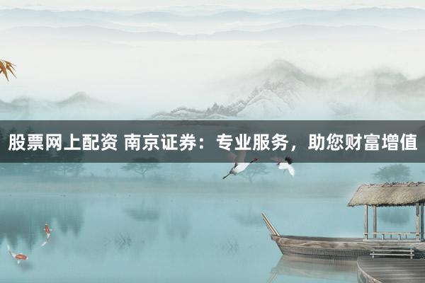 股票网上配资 南京证券：专业服务，助您财富增值